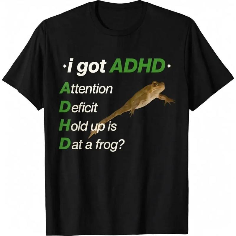 Men's 100% Cotton ADHD Meme T-Shirt, Comfy Casual Classic product image 1