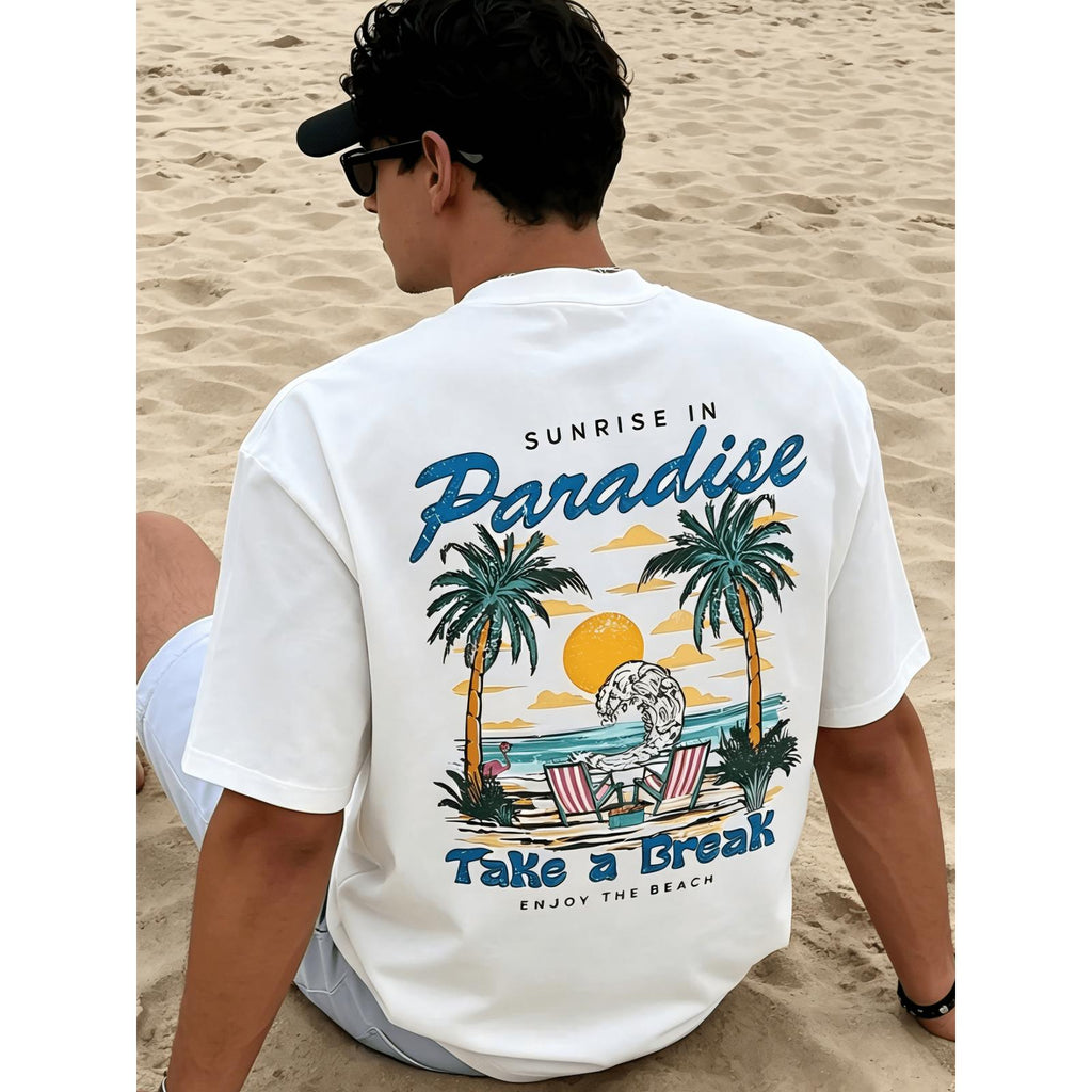 Men's "Sunrise In Paradise" Beach Graphic T-Shirt, Casual product image 3