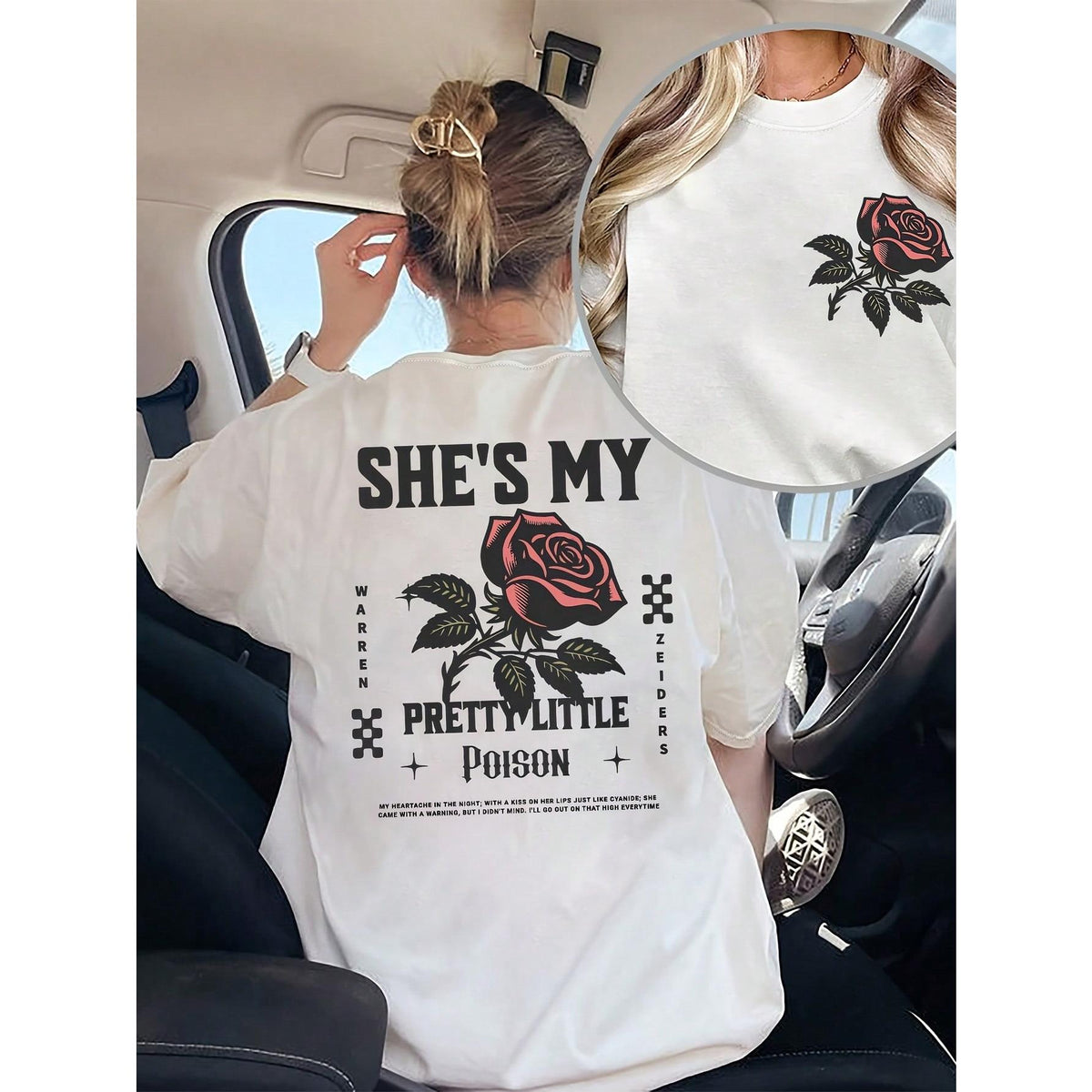 Women's Bohemian Rose Print T-Shirt - Short Sleeve Round product image 1