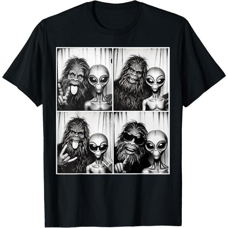 100% Cotton Funny Photobooth Photo Sasquatch UFO Bigfoot product image 1