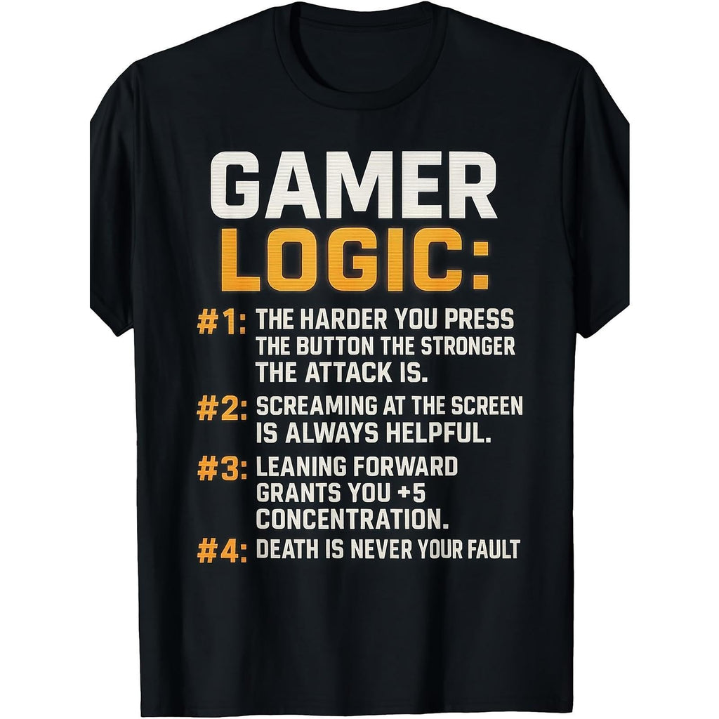 Gamer Logic Funny Video Game Rules Retro Meme Joke Tee product image 1