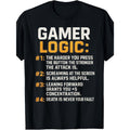 Gamer Logic Funny Video Game Rules Retro Meme Joke Tee product image 1