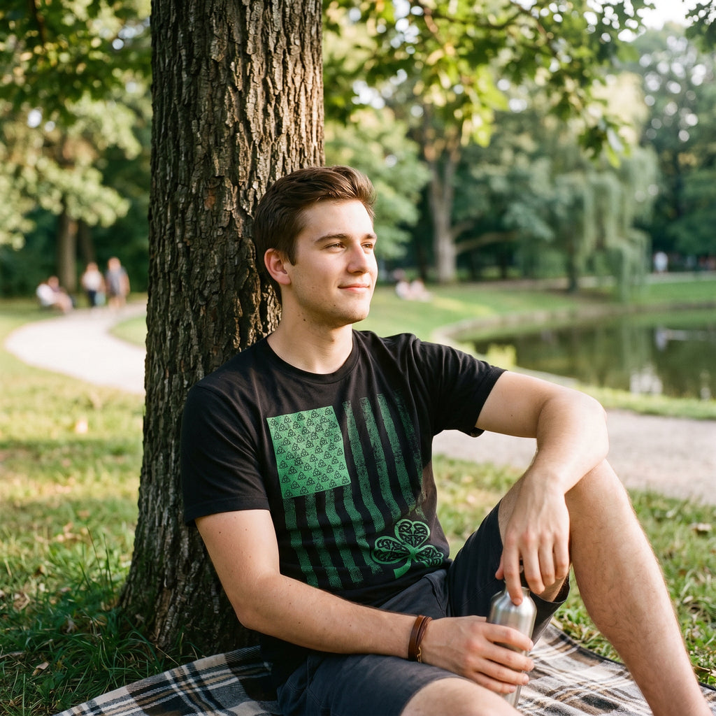 Celtic USA Flag Men's T Shirt product image 5