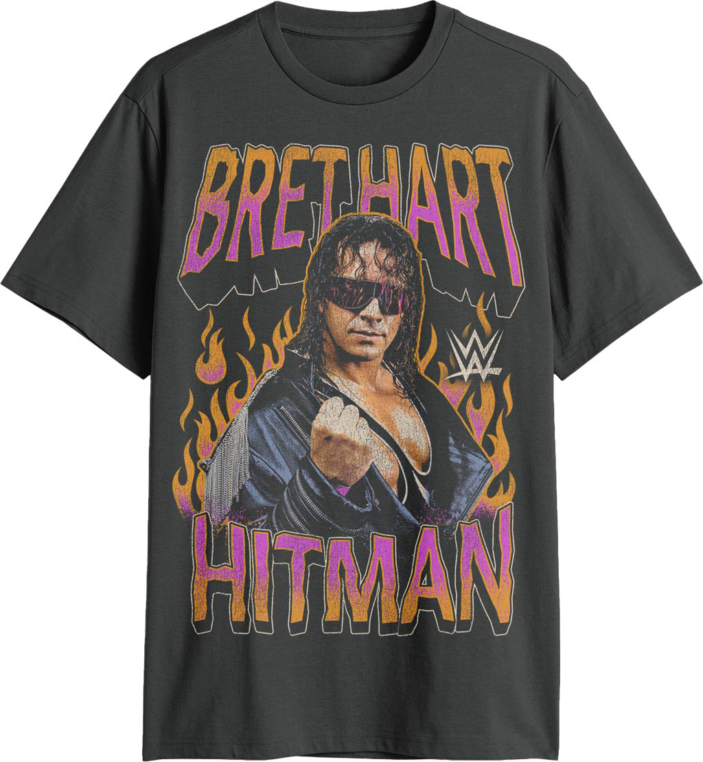 Flames Bret "Hitman" Hart T-Shirt product image 1