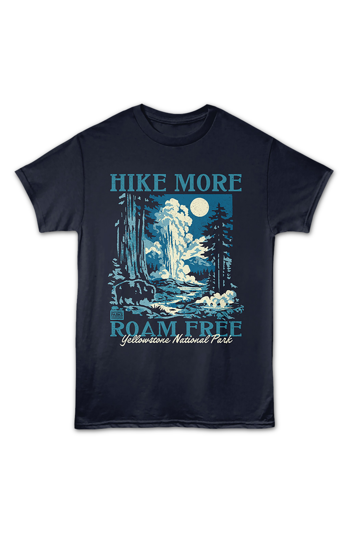 Hike More Roam Free Yellowstone National Park T-Shirt product image 2