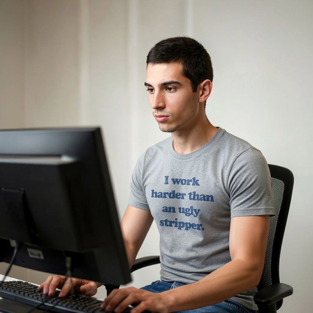 I Work Harder Than An Ugly Stripper Men's T Shirt product image 2