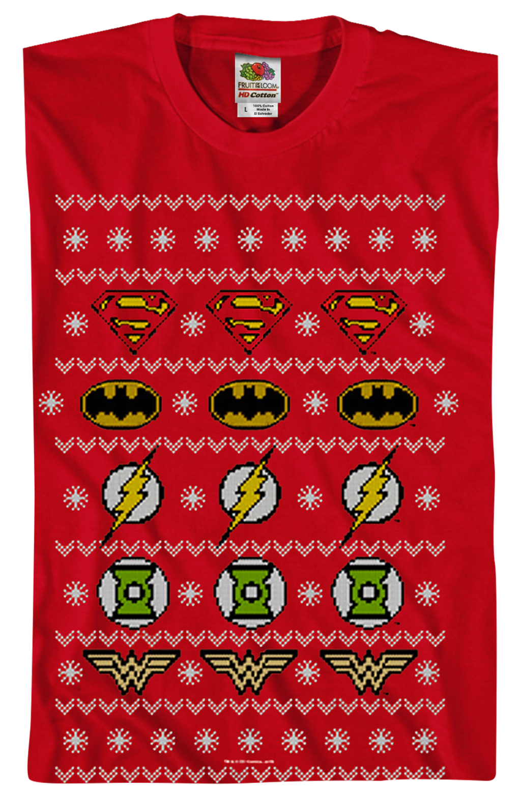 Justice League Ugly Faux Knit DC Comics T-Shirt product image 2