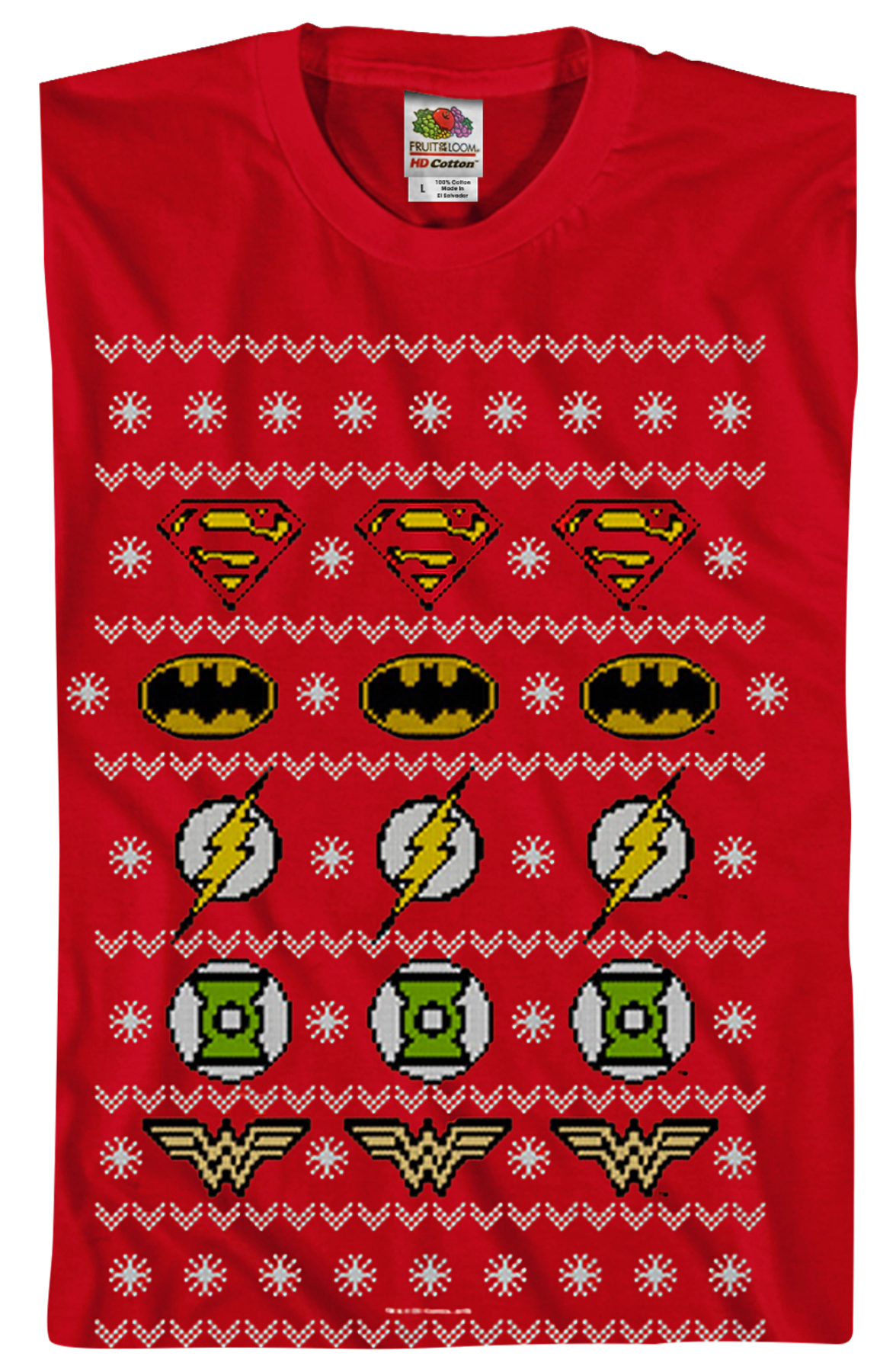 Justice League Ugly Faux Knit DC Comics T-Shirt product image 2