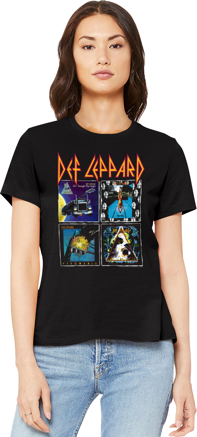 Womens Album Covers Collage Def Leppard Shirt product image 1