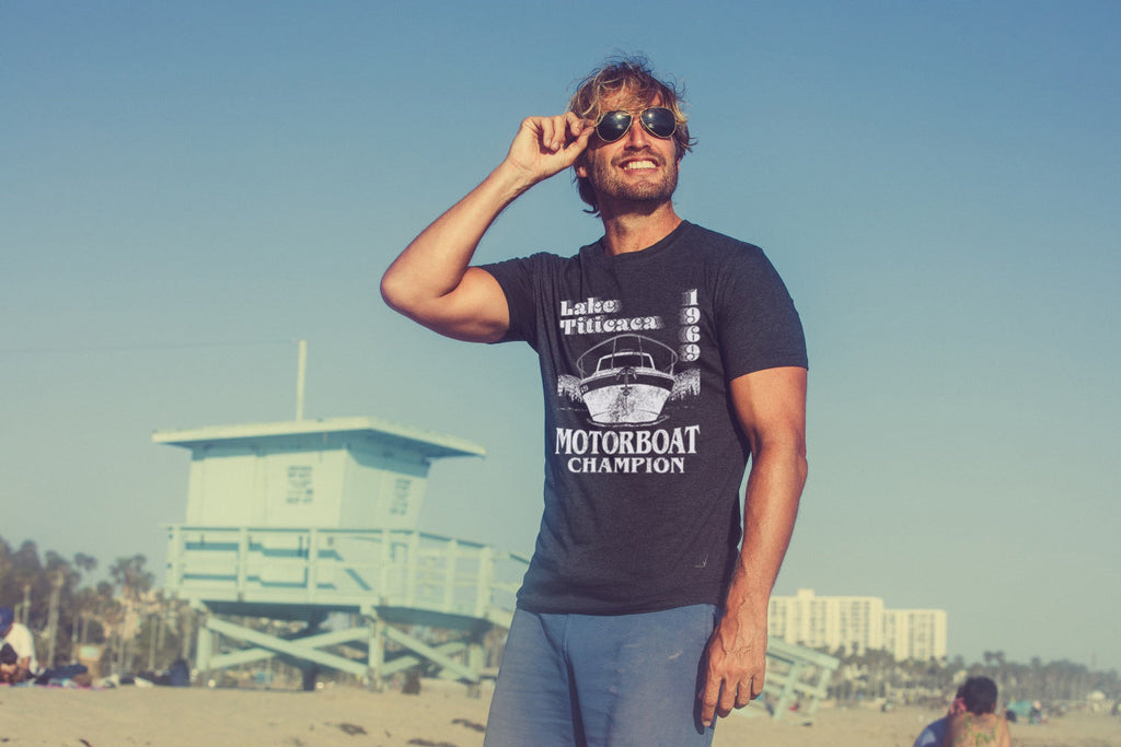 Lake Titicaca Motorboat Champion Men's T Shirt product image 2
