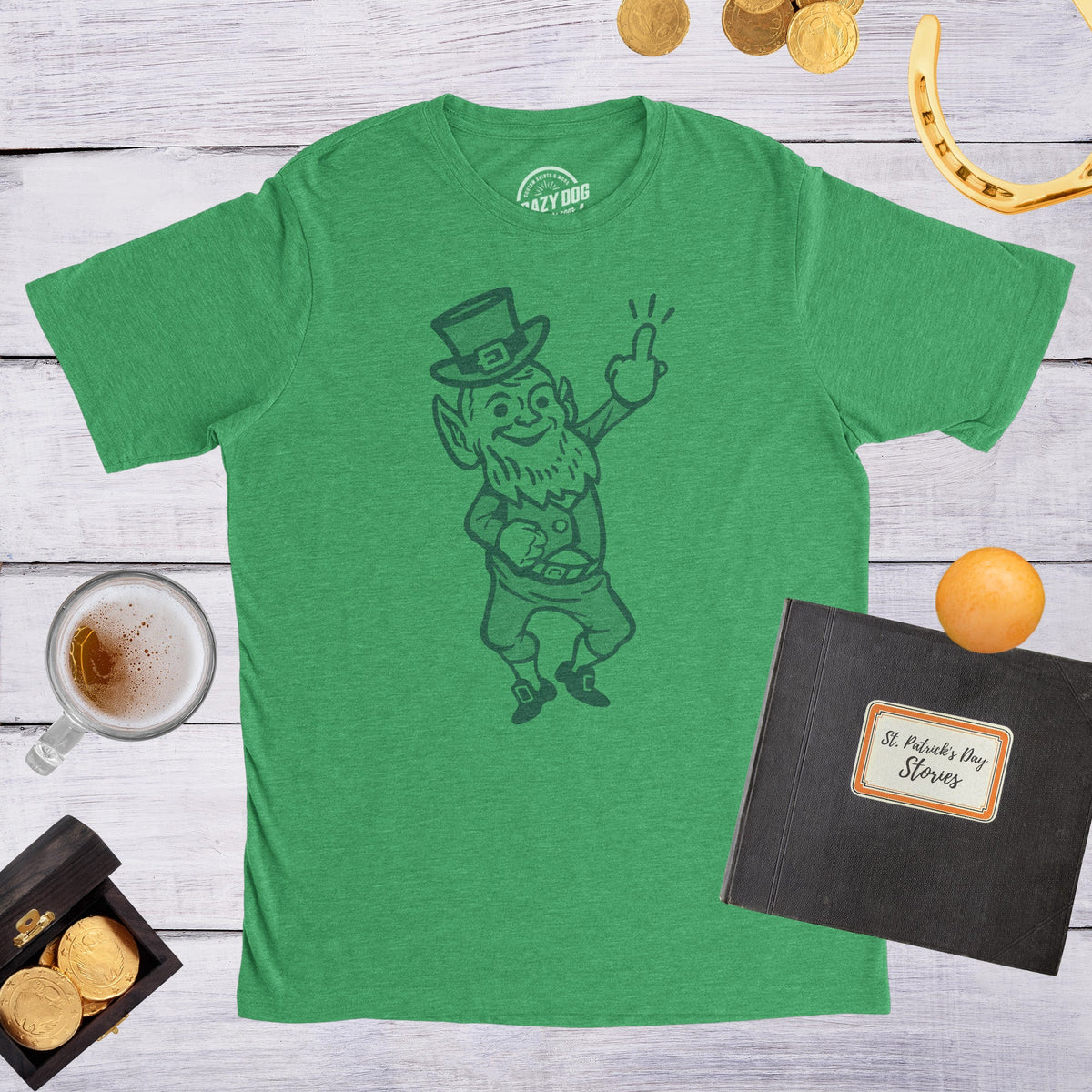 Leprechaun Middle Finger Men's T Shirt product image 2