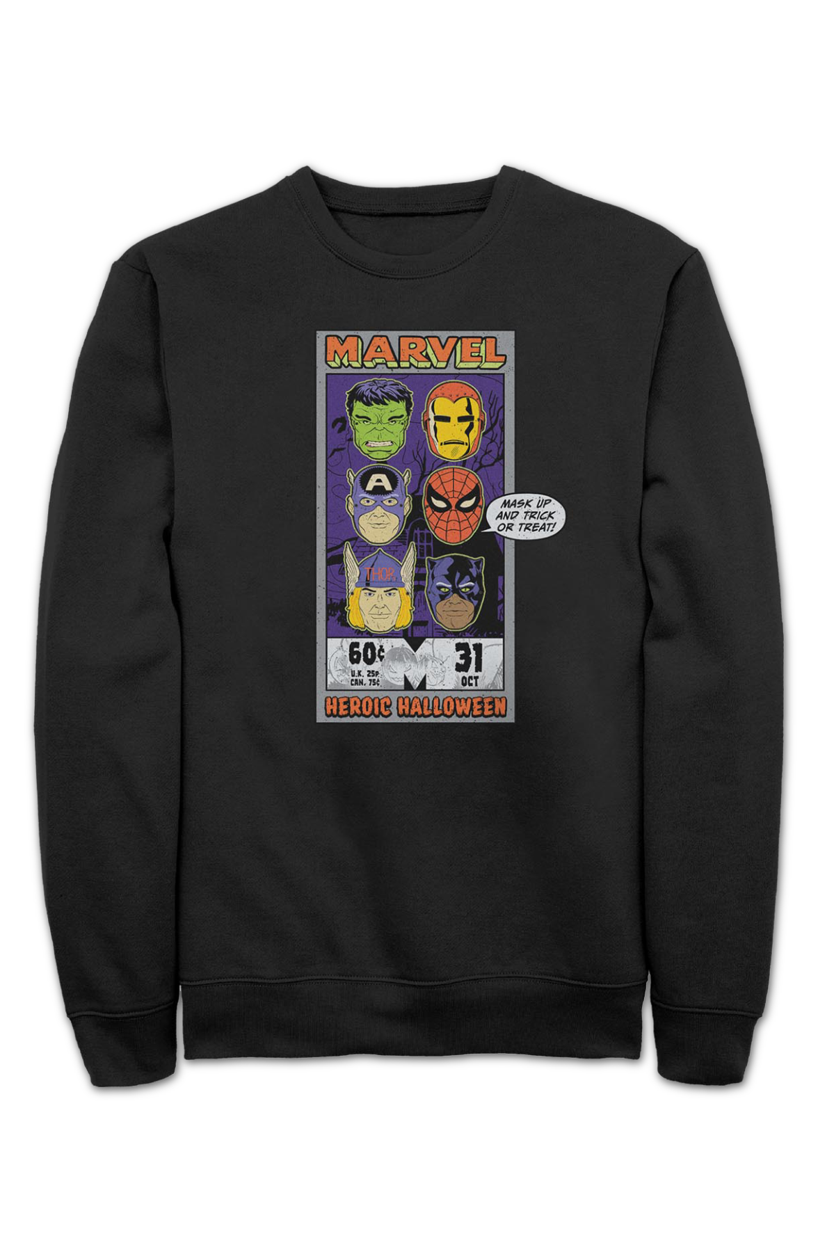 Mask Up And Trick Or Treat Marvel Comics Sweatshirt product image 2