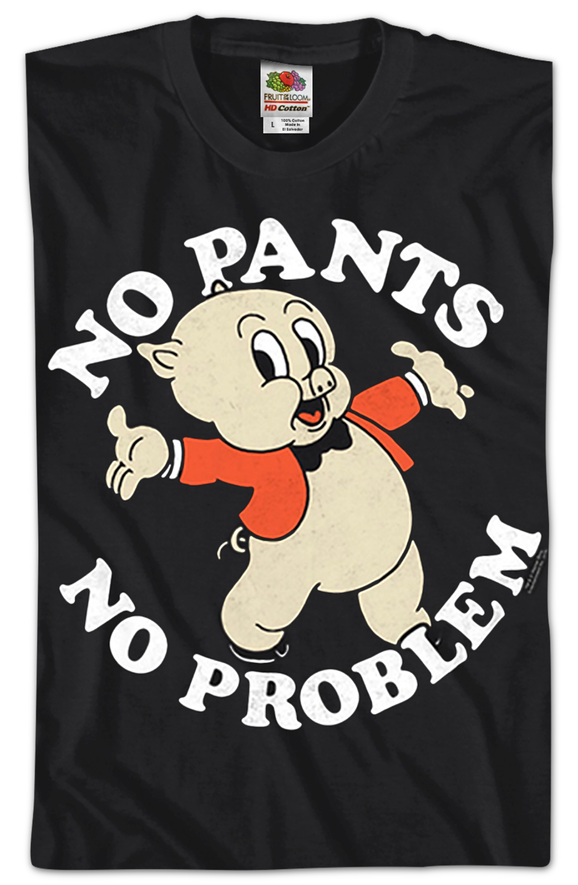 No Pants No Problem Porky Pig Looney Tunes T-Shirt product image 2