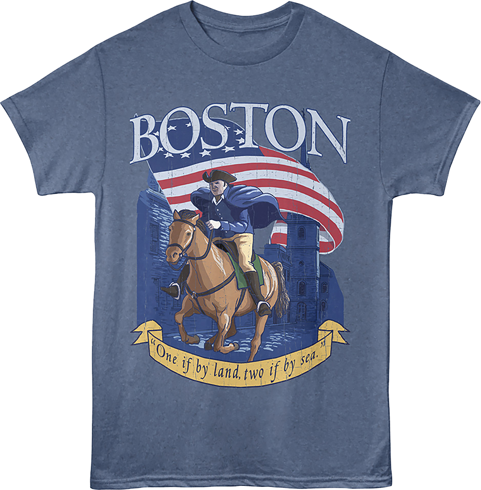 One If By Land, Two If By Sea Boston Massachusetts T-Shirt product image 1