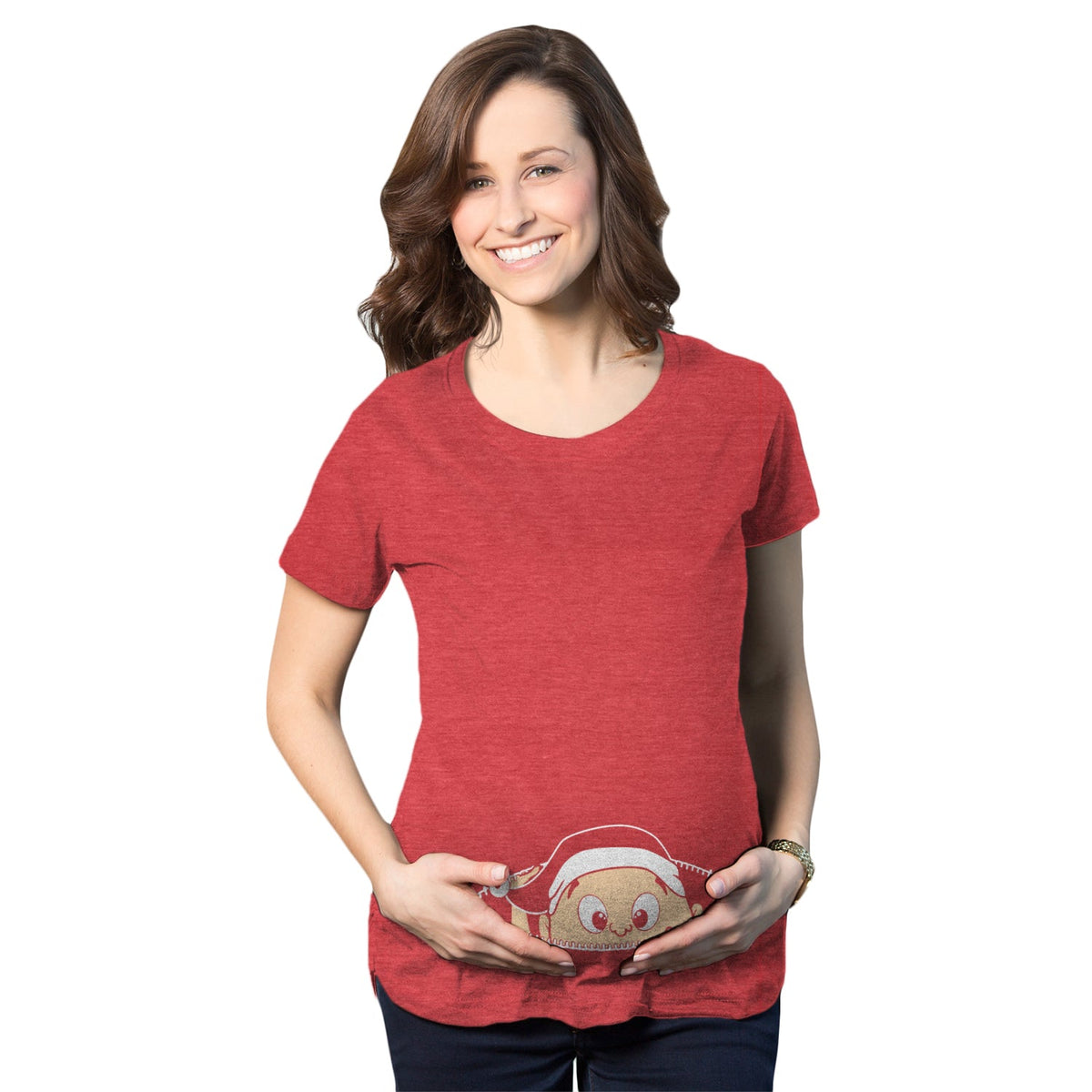 Peeking Elf Maternity T Shirt product image 1