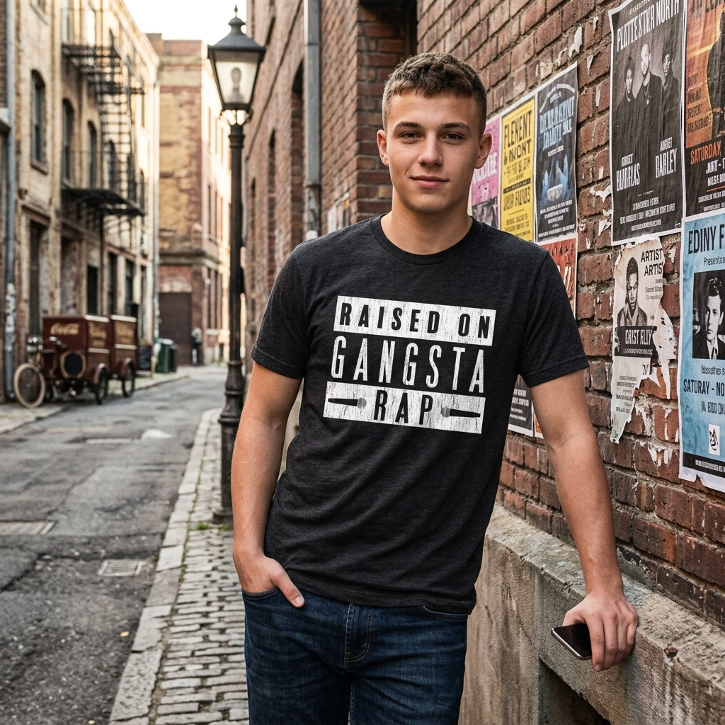 Raised On Gangsta Rap Men's T Shirt product image 2