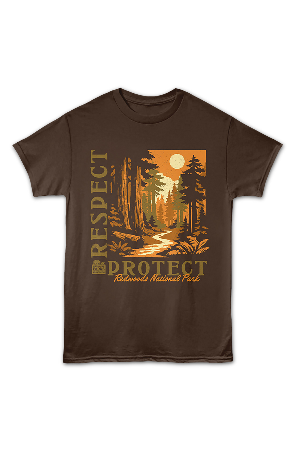 Chocolate Respect Protect Redwoods National Park T-Shirt product image 2