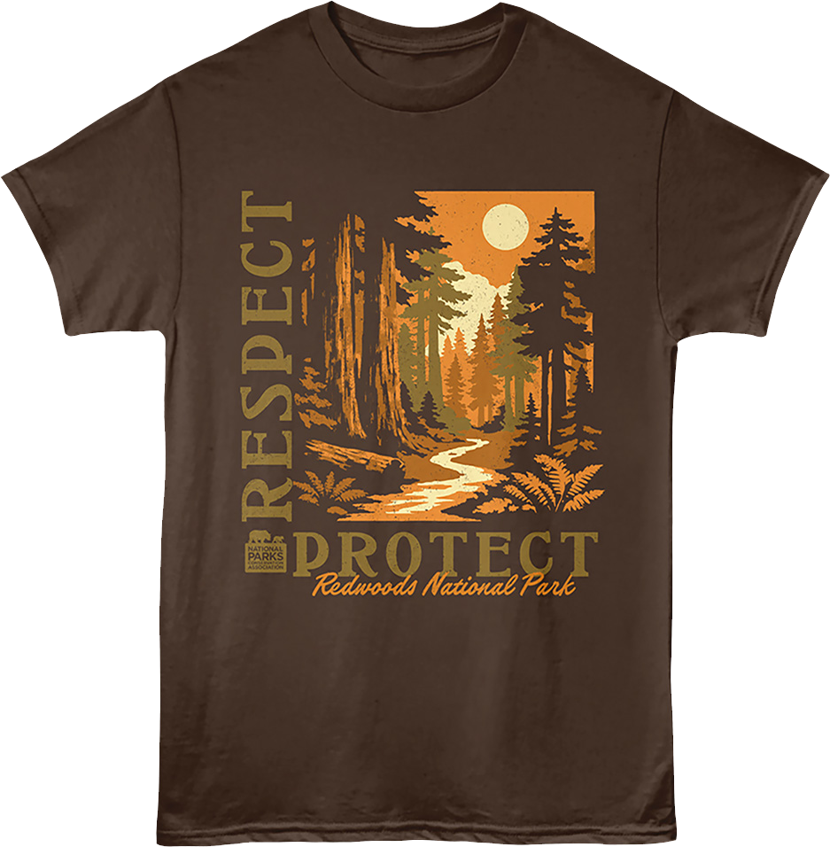 Chocolate Respect Protect Redwoods National Park T-Shirt product image 1