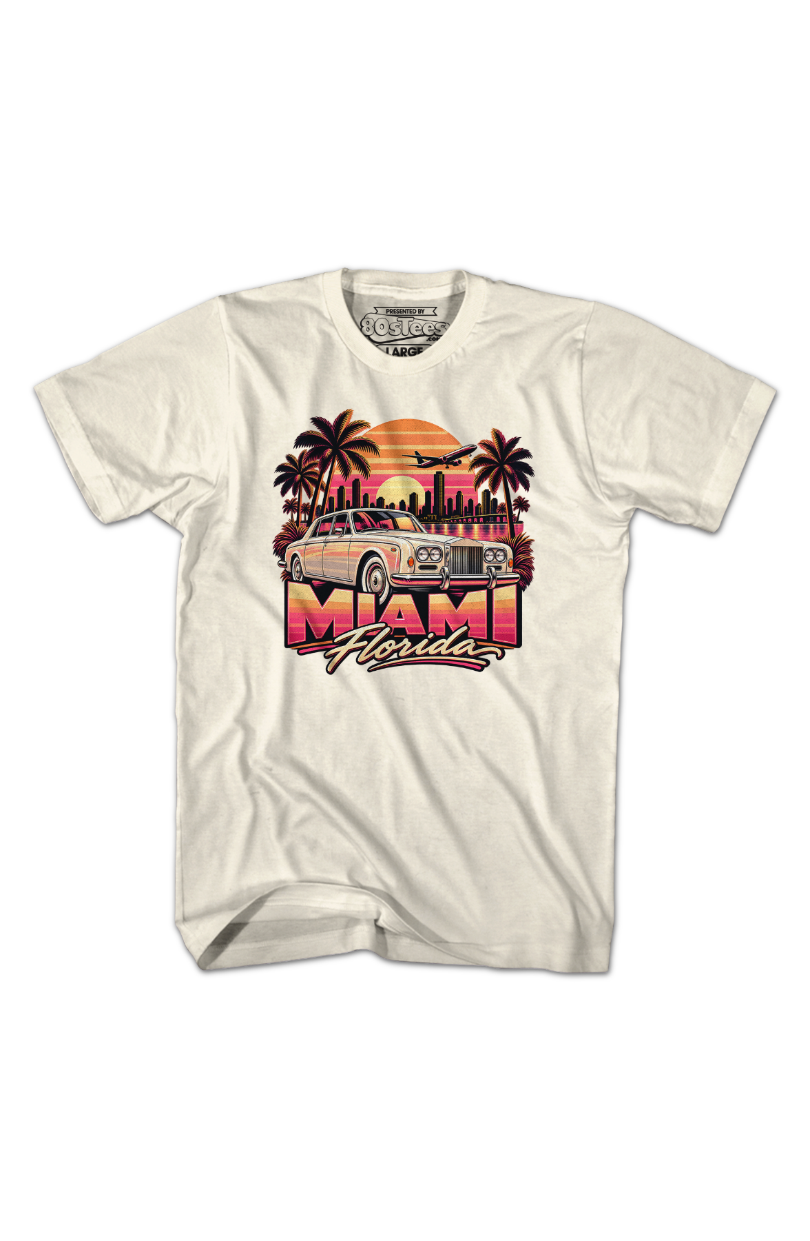 Retro Sunset & Car Miami Florida T-Shirt product image 2