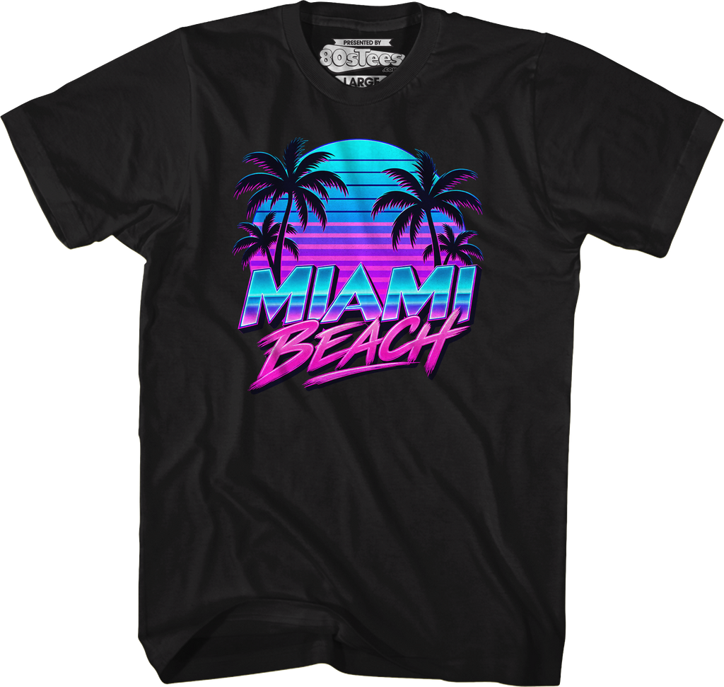 Retro Sunset Miami Beach T-Shirt product image 1