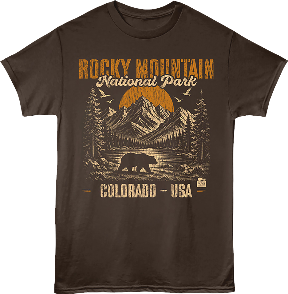 Bear Silhouette Rocky Mountain National Park T-Shirt product image 1