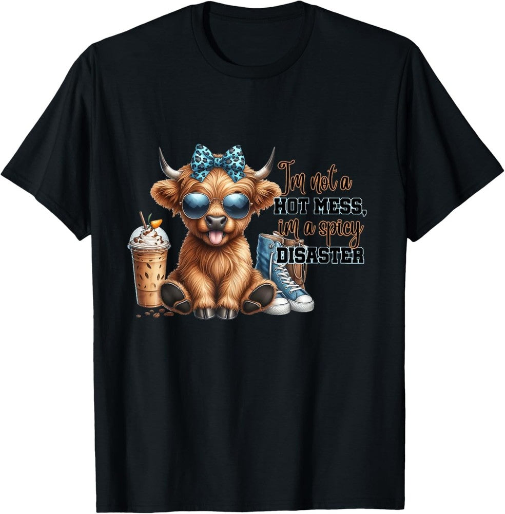 Women's Cute Highland Cow I'm Not A Mess Funny Positive product image 1