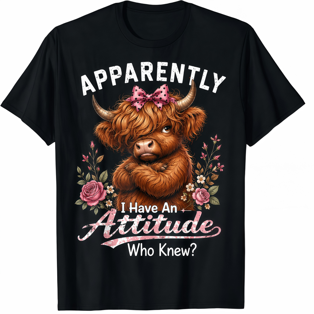 Apparently I Have An Attitude funny highland cow men women product image 1