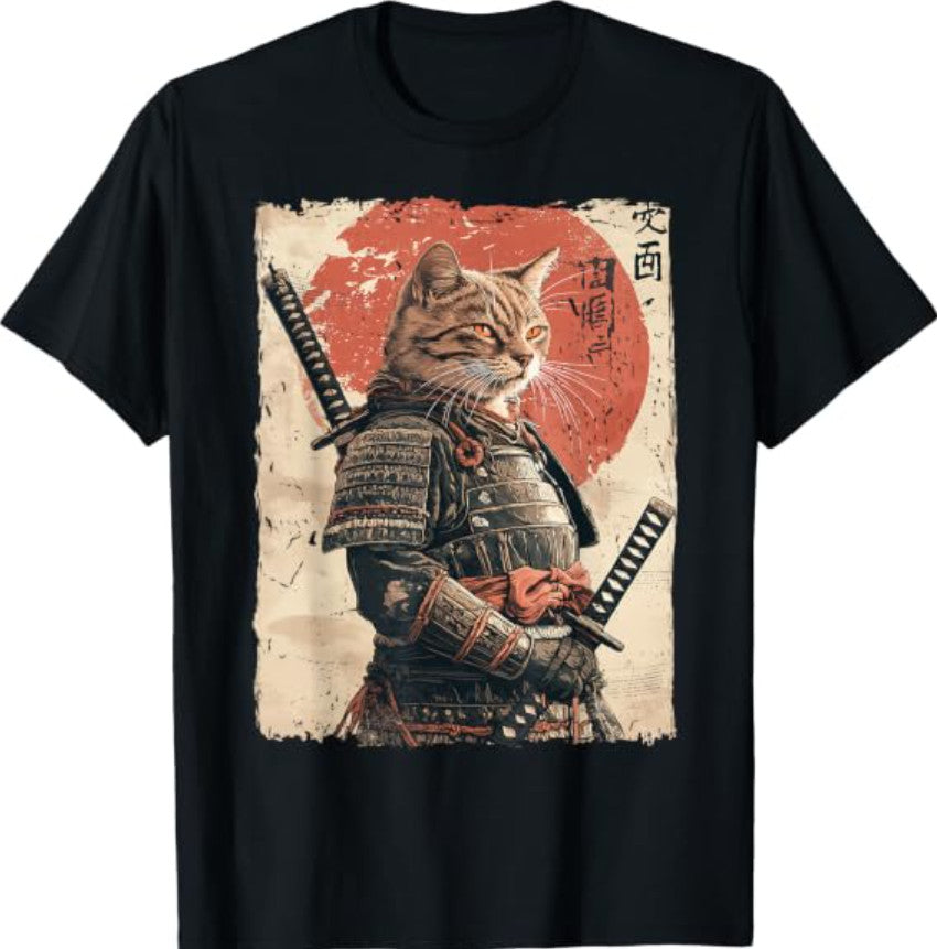 Samurai Cat Warrior Japanese Ukiyo-e Artwork T-Shirt product image 1