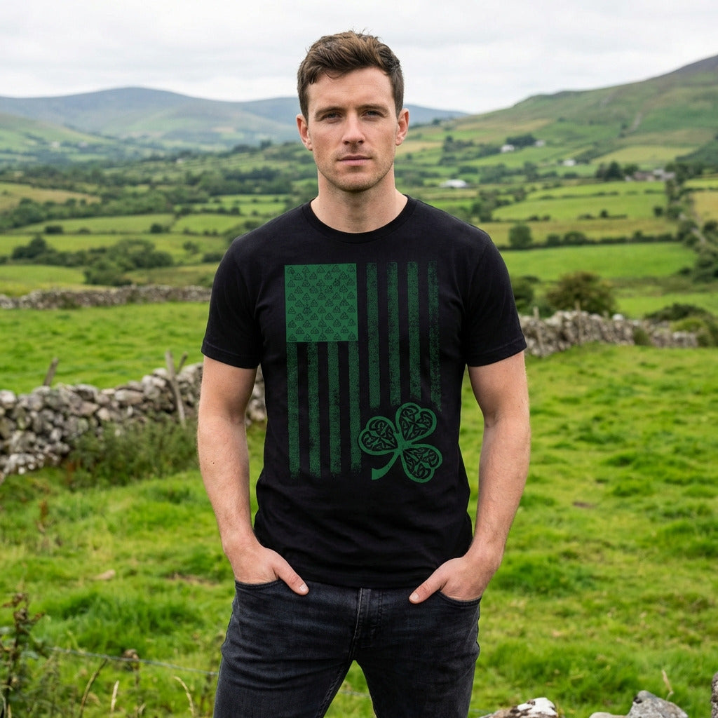 Celtic USA Flag Men's T Shirt product image 4