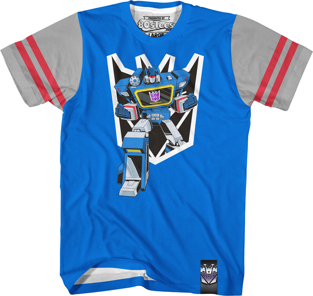 Soundwave Vintage Striped Sleeve Transformers T-Shirt product image 1
