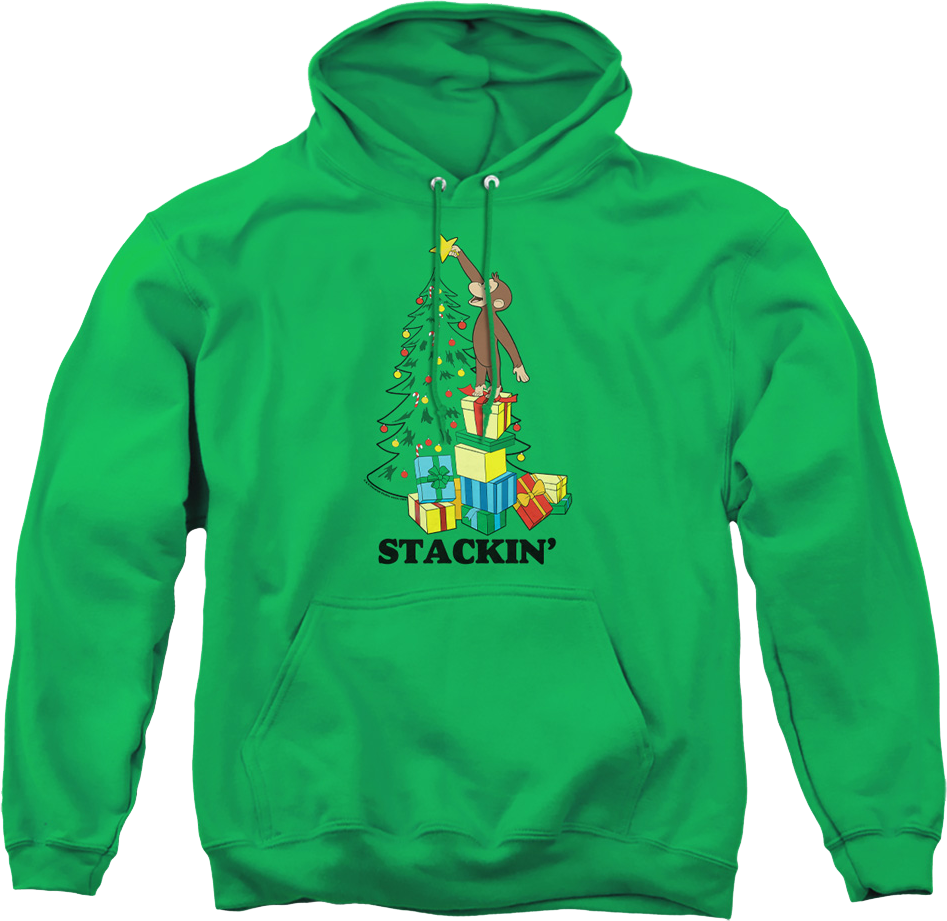 Stackin' Curious George Christmas Hoodie product image 1
