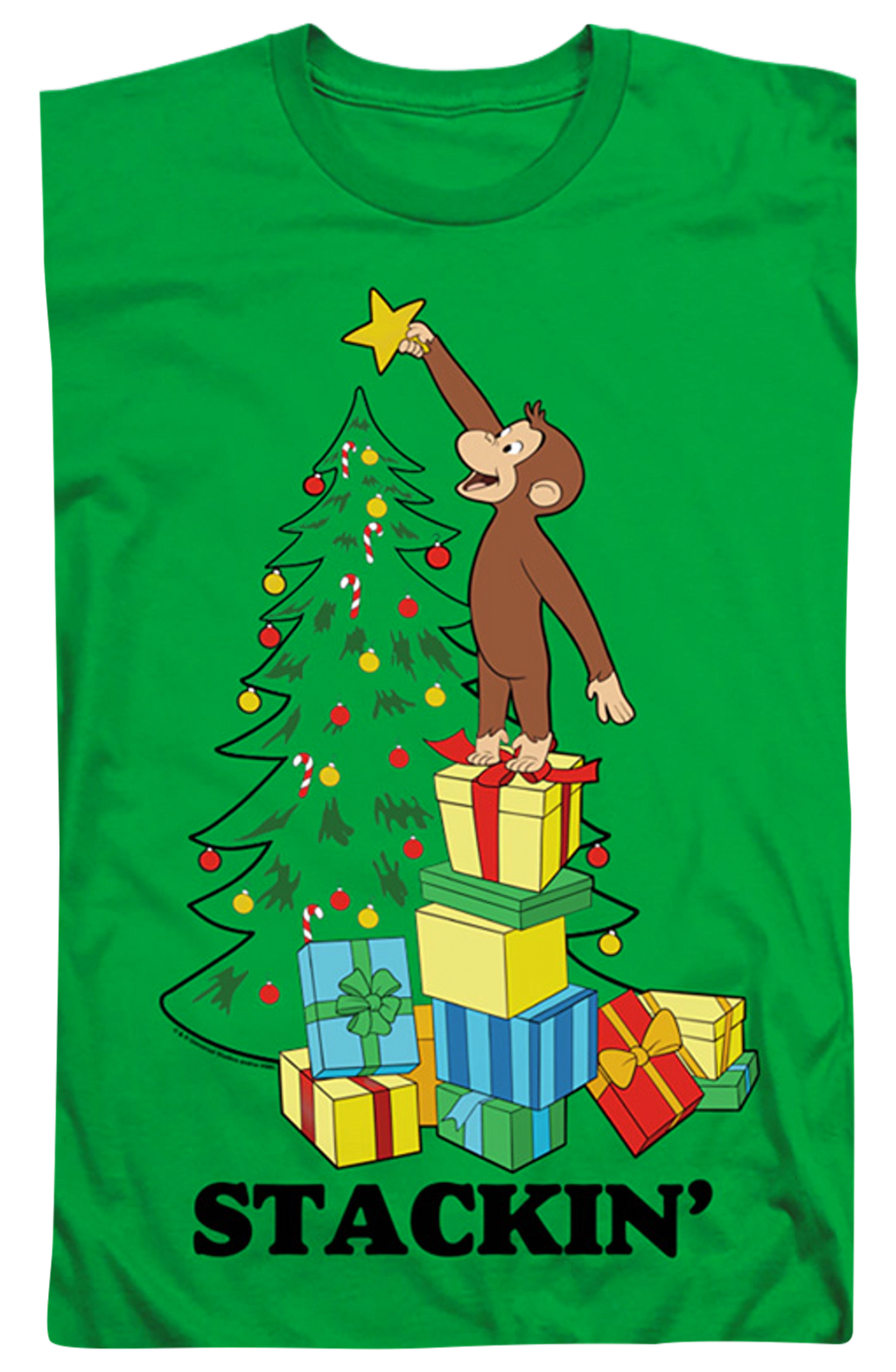 Stackin' Curious George Christmas T-Shirt product image 2