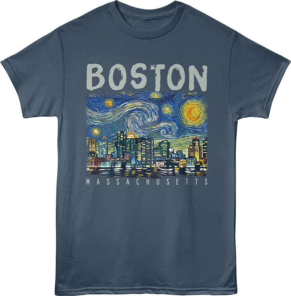 Starry Night Boston Massachusetts T-Shirt product image 1