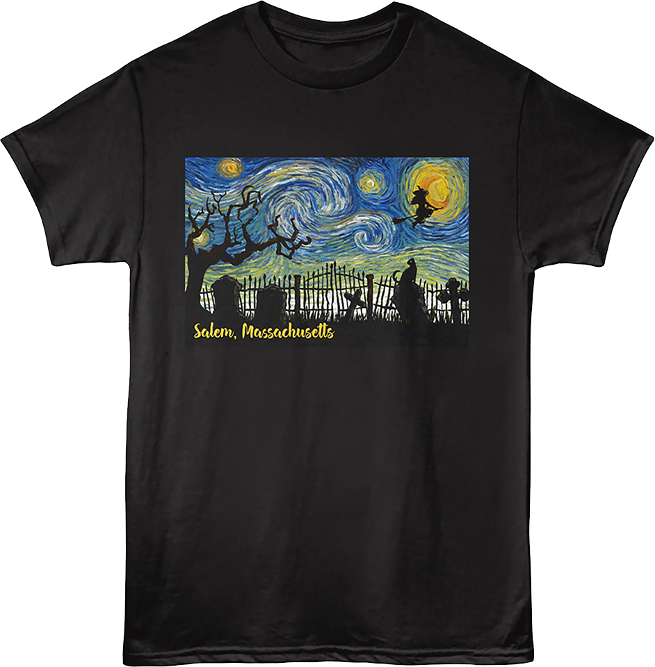 Starry Night Salem Massachusetts T-Shirt product image 1