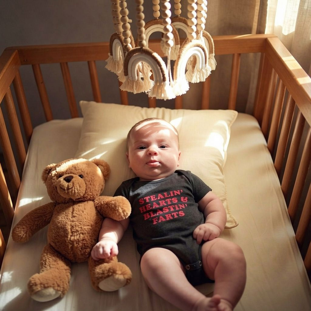 Stealin' Hearts And Blastin' Farts Baby Bodysuit