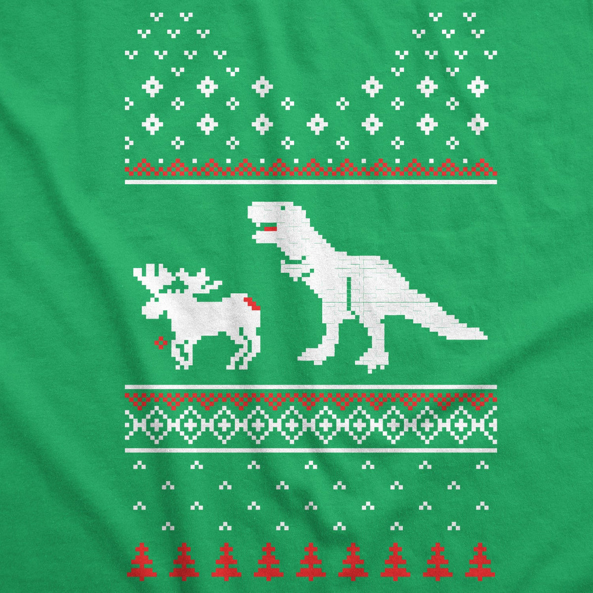 T-Rex Attack Christmas Ugly Sweater Crew Neck Sweatshirt product image 2