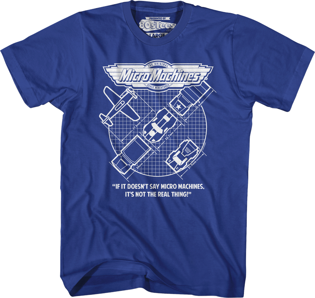 Vintage Blueprints Micro Machines T-Shirt product image 1