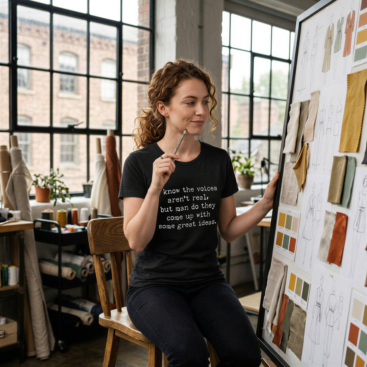 I Know The Voices Aren't Real Women's T Shirt product image 2