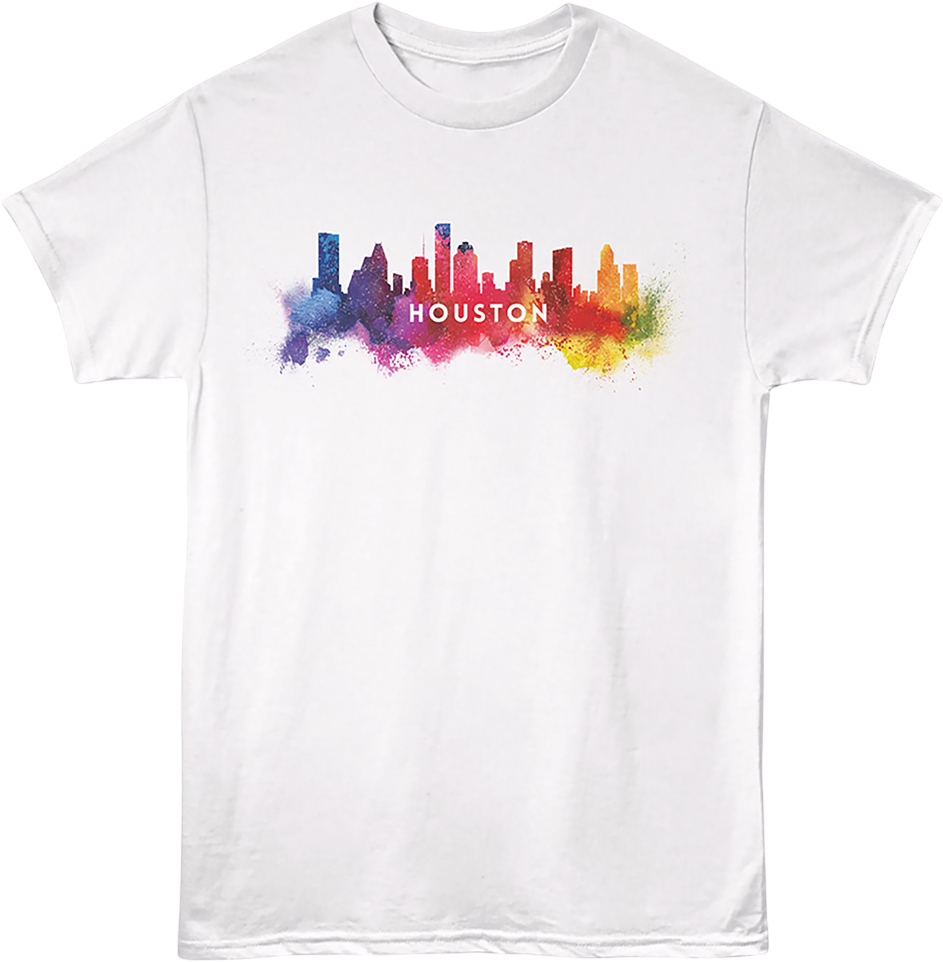Watercolor Cityscape Houston Texas T-Shirt product image 1