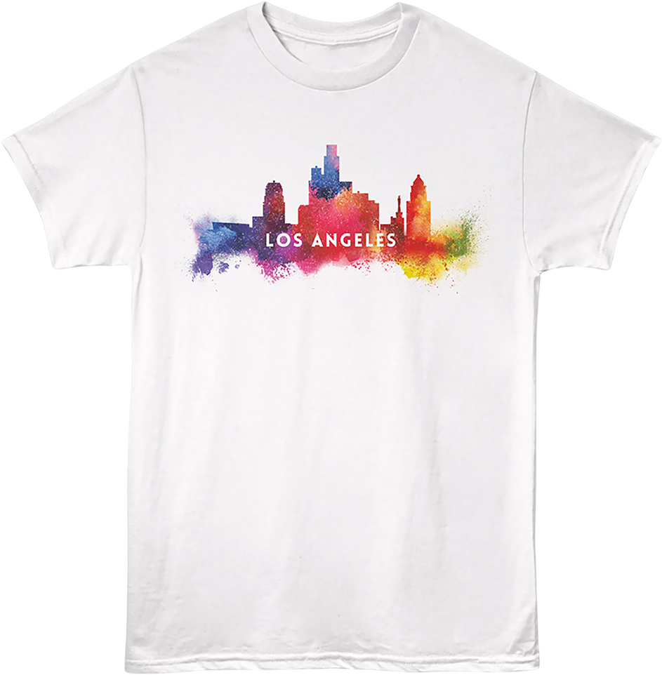 Watercolor Cityscape Los Angeles California T-Shirt product image 1