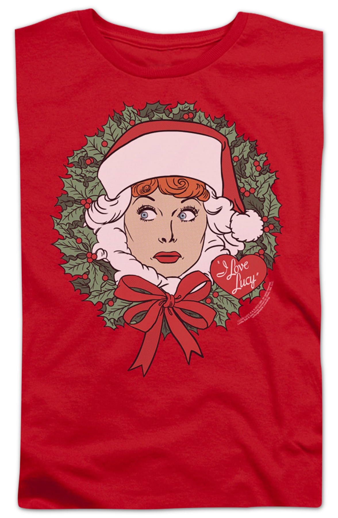 Womens Christmas Wreath I Love Lucy Shirt product image 2