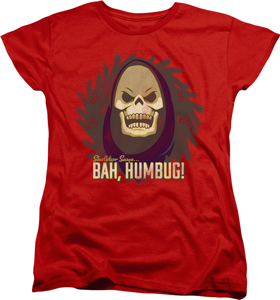 Womens Skeletor Says Bah Humbug Masters of the Universe