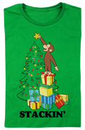 Womens Stackin' Curious George Christmas Shirt product image 1