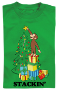 Youth Stackin' Curious George Christmas Shirt product image 1