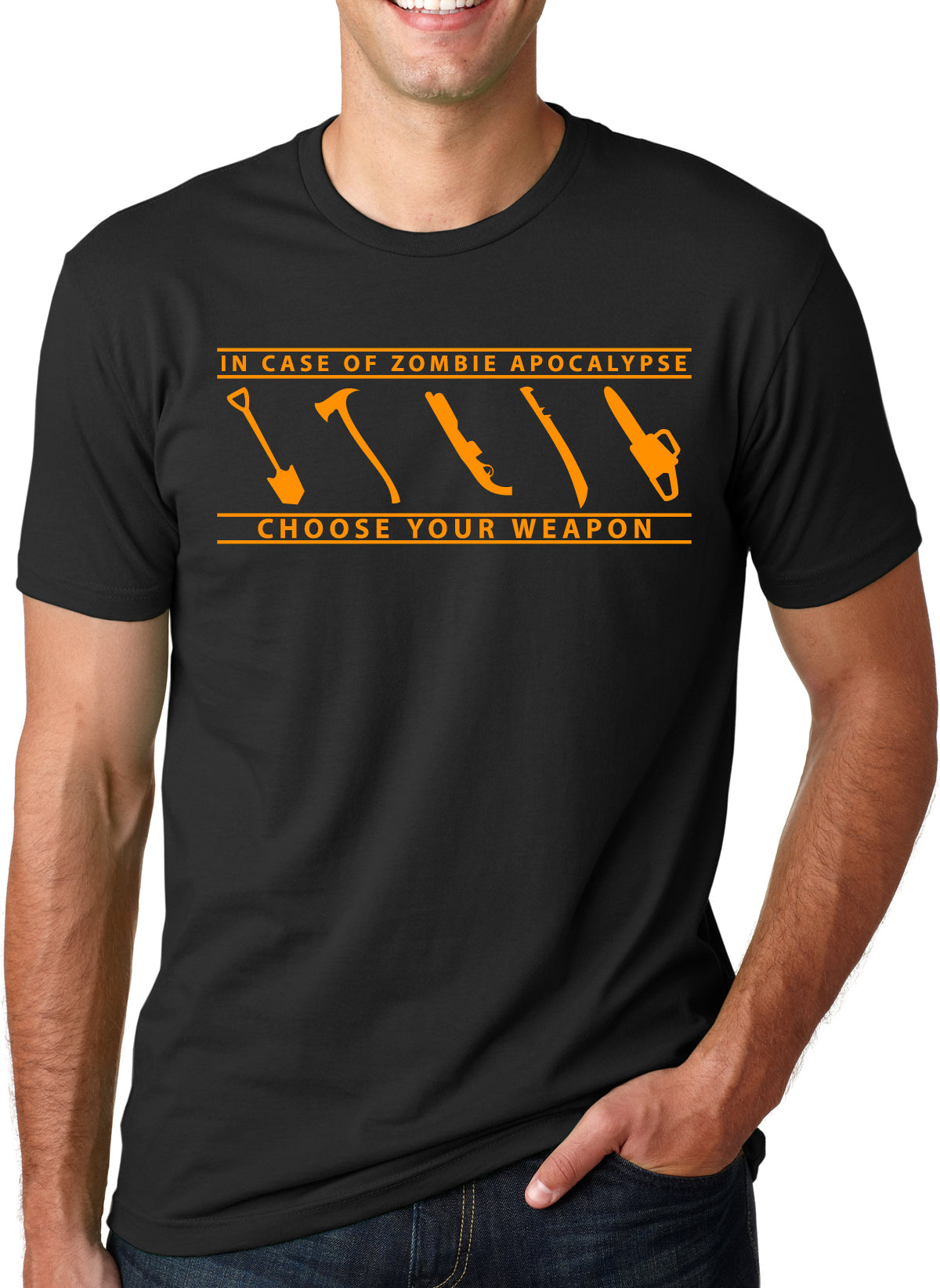 In Case Of Zombie Apocalypse Choose Your Weapon Men's T product image 5